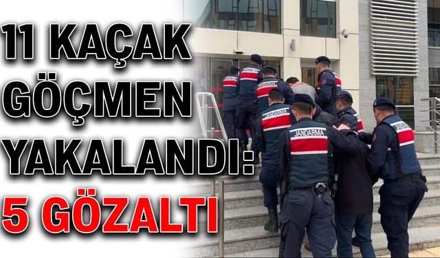 11 kaçak göçmen yakalandı: 5 gözaltı