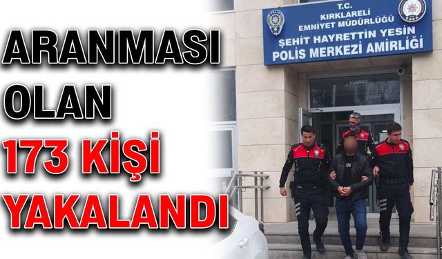 Aranması olan 173 kişi yakalandı