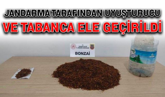 Jandarma tarafından uyuşturucu ve tabanca ele geçirildi