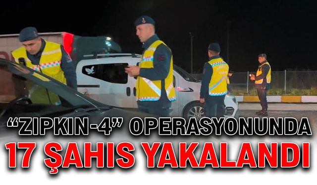 “Zıpkın-4” operasyonunda 17 şahıs yakalandı