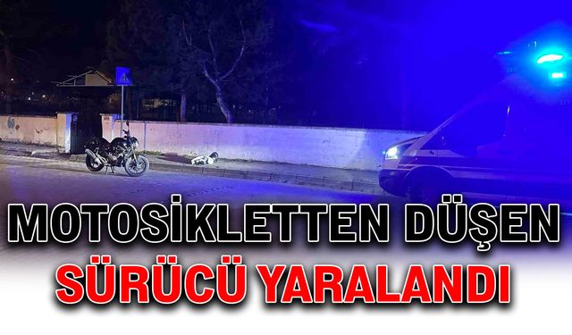 Motosikletten düşen sürücü yaralandı