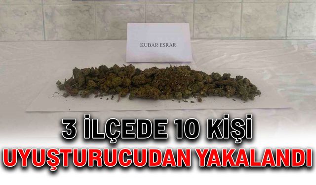 3 ilçede 10 kişi uyuşturucudan yakalandı