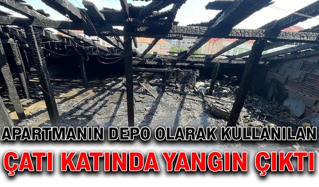 Apartmanın depo olarak kullanılan çatı katında yangın çıktı