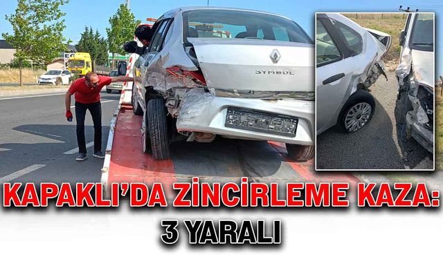 Kapaklı’da zincirleme kaza: 3 yaralı