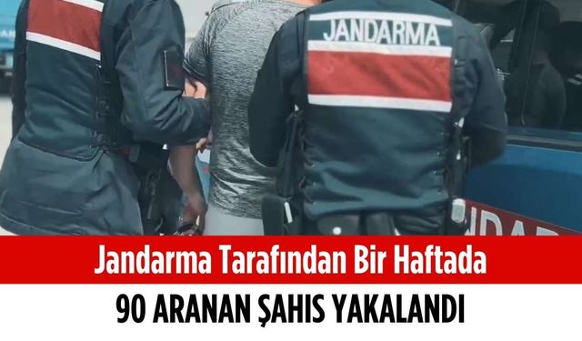 Jandarma tarafından bir haftada 90 aranan şahıs yakalandı