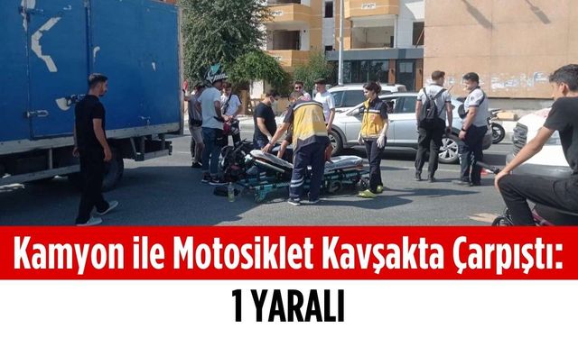 Kamyonet ile motosiklet kavşakta çarpıştı: 1 yaralı