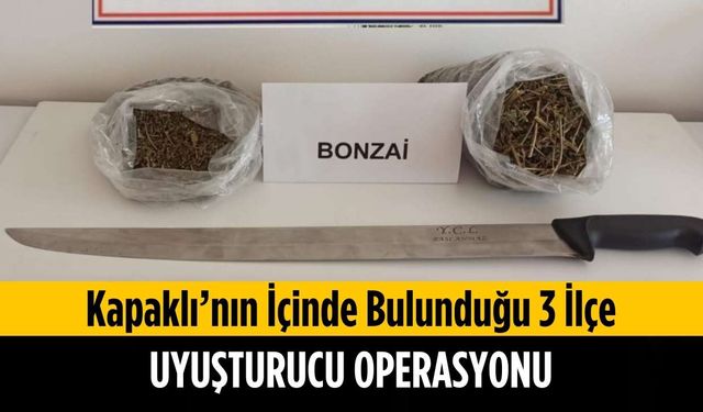 Kapaklı’nın içinde bulunduğu 3 ilçede uyuşturucu operasyonu