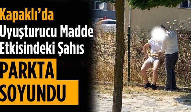 Kapaklı’da uyuşturucu madde etkisindeki şahıs parkta soyundu