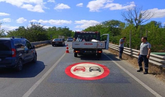 Büyükşehir tarafından yatay işaretleme çalışmaları devam ediyor