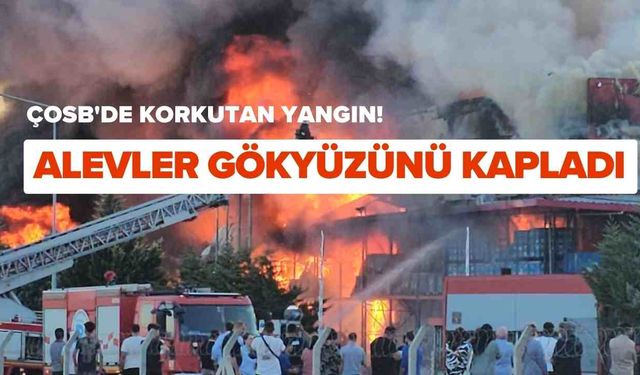 ÇOSB'de Korkutan Yangın! Alevler Gökyüzünü Kapladı