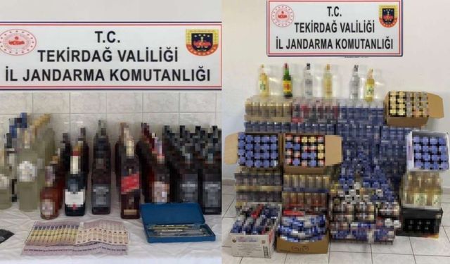 Jandarma tarafından 132 litre kaçak alkol ele geçirildi