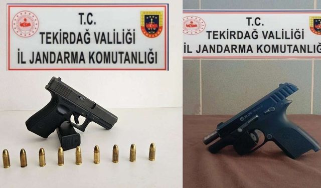 Jandarma tarafından 2 ruhsatsız tabanca ele geçirildi