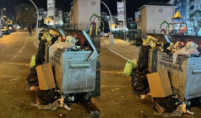 Prestij Caddesi’nin yanındaki caddeyi çöp götürüyor