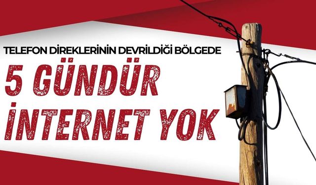 Telefon direklerinin devrildiği bölgede 5 gündür internet yok