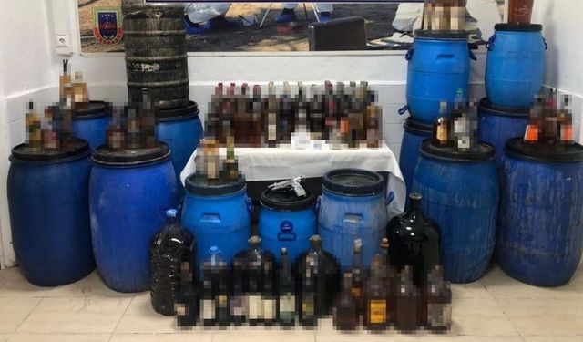 700 litre kaçak şarap ve rakı ele geçirildi