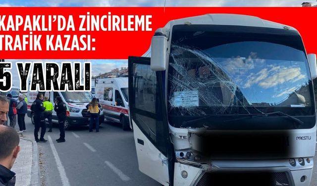 Kapaklı’da 4 aracın karıştığı zincirleme trafik kazası: 5 yaralı