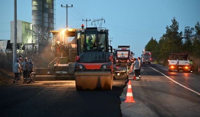 43,5 kilometrelik sıcak asfalt serim çalışması gerçekleştirildi