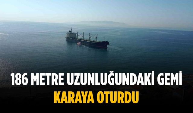 186 metre uzunluğundaki gemi karaya oturdu