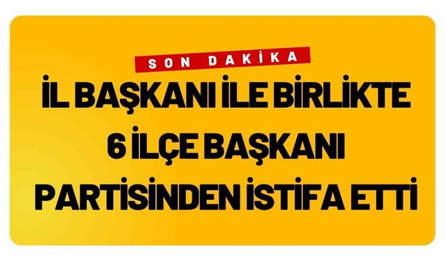 İl Başkanı ile birlikte 6 ilçe başkanı partisinden istifa etti