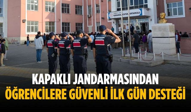 Kapaklı jandarmasından öğrencilere güvenli ilk gün desteği