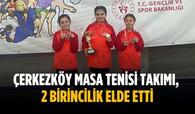 Çerkezköy Masa Tenisi Takımı, 2 birincilik elde etti
