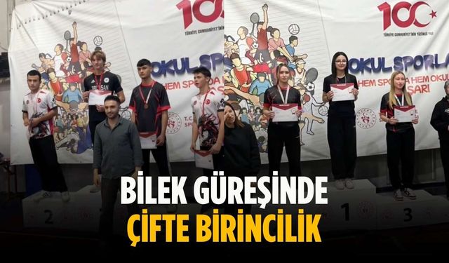Bilek güreşinde çifte birincilik