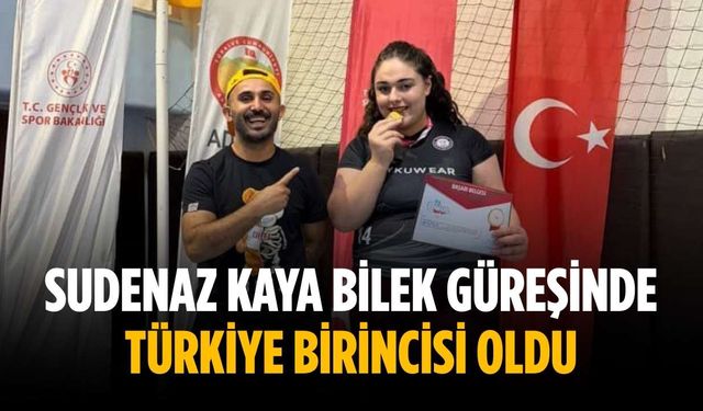Sudenaz Kaya bilek güreşinde Türkiye birincisi oldu