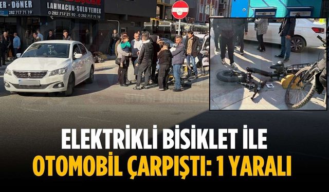 Elektrikli bisiklet ile otomobil çarpıştı: 1 yaralı