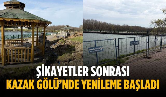 Şikayetler sonrası Kazak Gölü’nde yenileme başladı