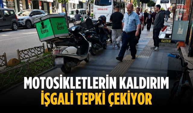 Motosikletlerin kaldırım işgali tepki çekiyor