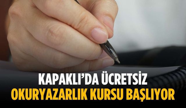 Kapaklı’da ücretsiz okuryazarlık kursu başlıyor