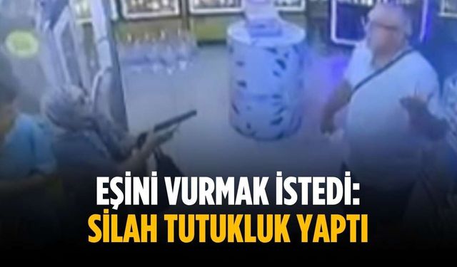 Eşini vurmak istedi: Silah tutukluk yaptı