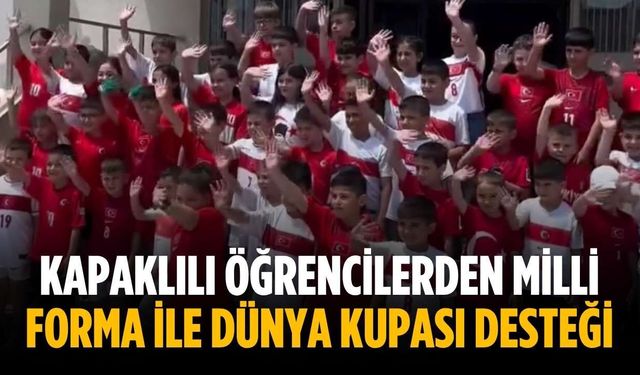 Kapaklılı öğrencilerden milli forma ile dünya kupası desteği