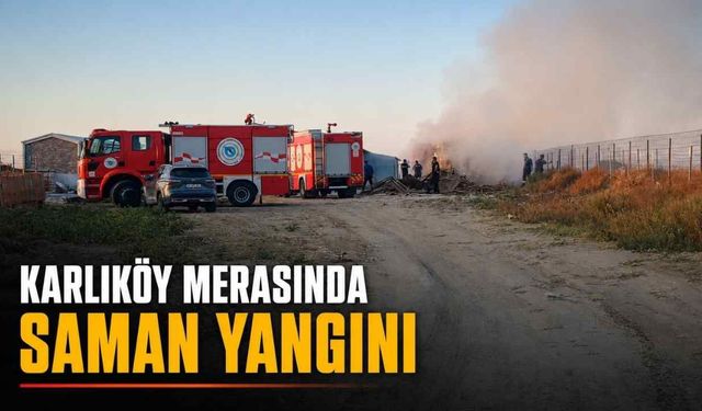 Karlıköy’de saman yangını