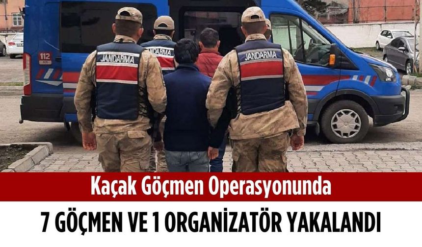 Kaçak göçmen operasyonunda 7 göçmen ve 1 organizatör yakalandı