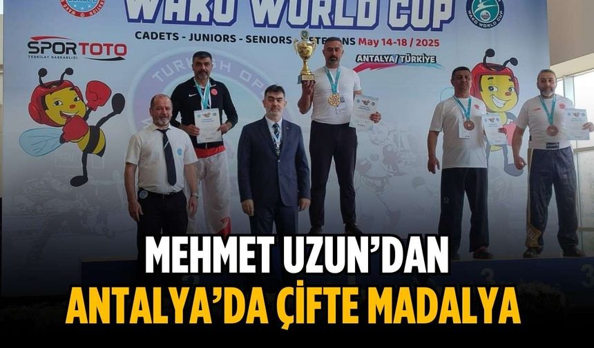 Mehmet Uzun’dan Antalya’da çifte madalya