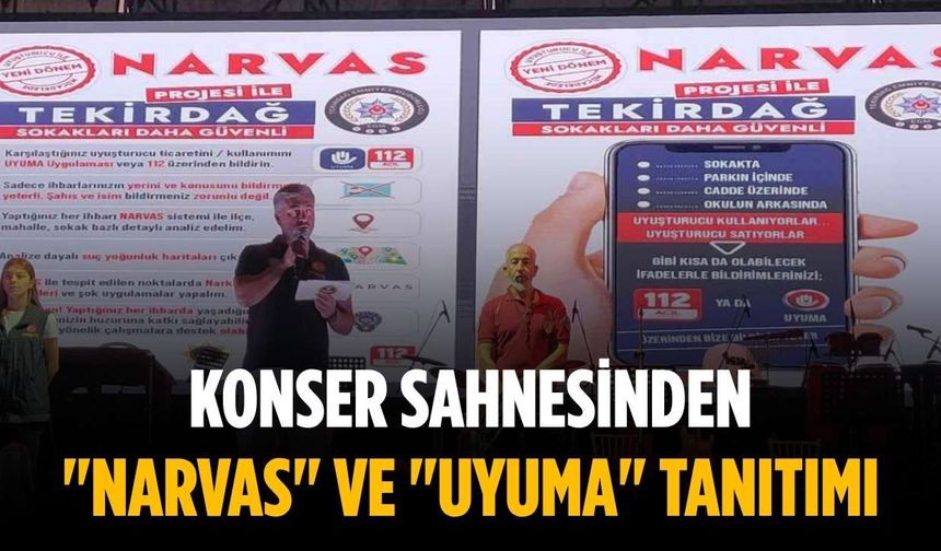 Konser sahnesinden "NARVAS" ve "UYUMA" tanıtımı