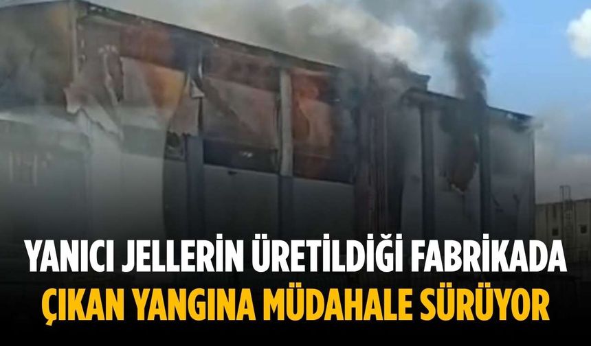 Yanıcı jellerin üretildiği fabrikada çıkan yangına müdahale sürüyor
