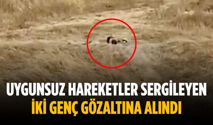 Uygunsuz hareketler sergileyen iki genç gözaltına alındı