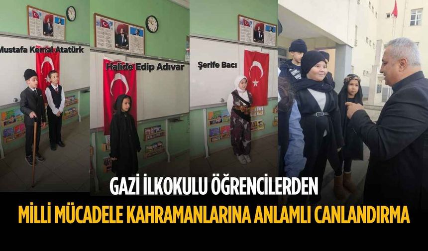 Öğrencilerden Milli Mücadele kahramanlarına anlamlı canlandırma