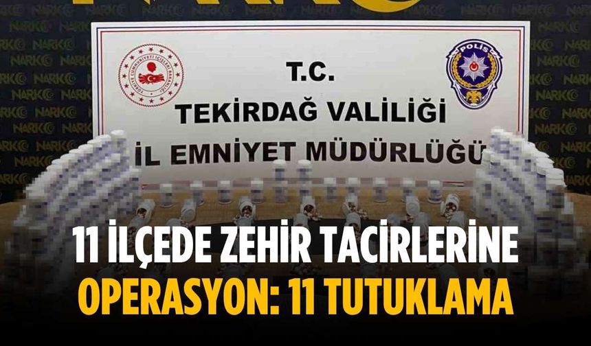 11 ilçede zehir tacirlerine operasyon: 11 tutuklama