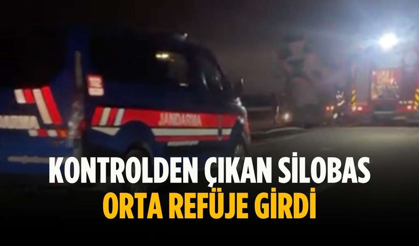 Kontrolden çıkan silobas orta refüje girdi