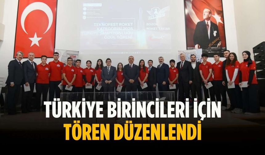 Türkiye birincileri için tören düzenlendi