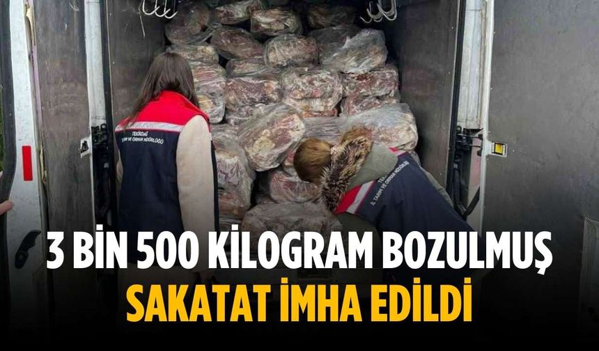3 bin 500 kilogram bozulmuş sakatat imha edildi