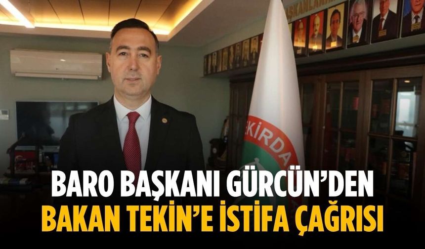Baro Başkanı Gürcün’den Bakan Tekin’e istifa çağrısı