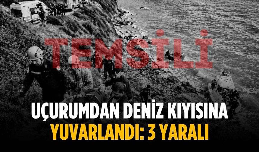 Uçurumdan deniz kıyısına yuvarlandı: 3 yaralı