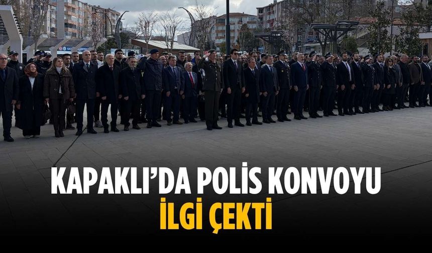 Kapaklı’da polis konvoyu ilgi çekti