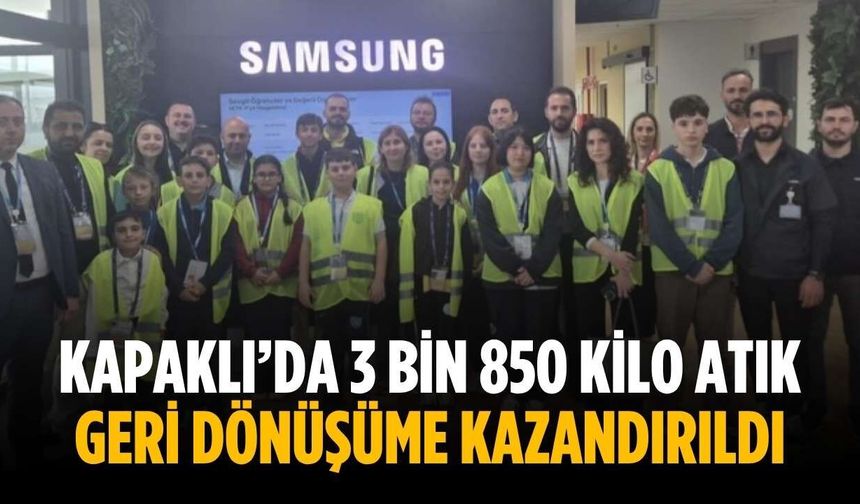 Kapaklı’da 3 bin 850 kilo atık geri dönüşüme kazandırıldı