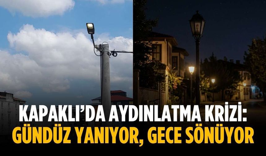 Kapaklı’da aydınlatma krizi: Gündüz yanıyor, gece sönüyor