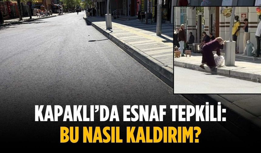 Kapaklı’da esnaf tepkili: Bu nasıl kaldırım?